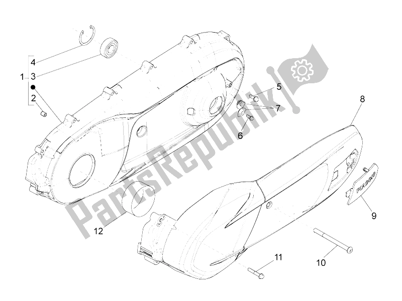 Toutes les pièces pour le Couvercle De Carter - Refroidissement Du Carter du Piaggio X 10 350 4T 4V I E E3 2012