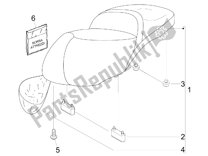 Toutes les pièces pour le Selle / Sièges du Piaggio Beverly 250 2005