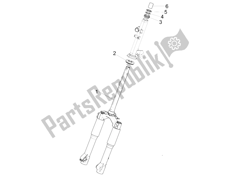 Toutes les pièces pour le Fourche / Tube De Direction - Palier De Direction du Piaggio Liberty 150 4T E3 MOC 2009