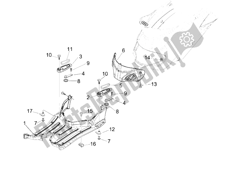 Toutes les pièces pour le Housse Centrale - Repose-pieds du Piaggio Liberty 50 4T Sport 2006