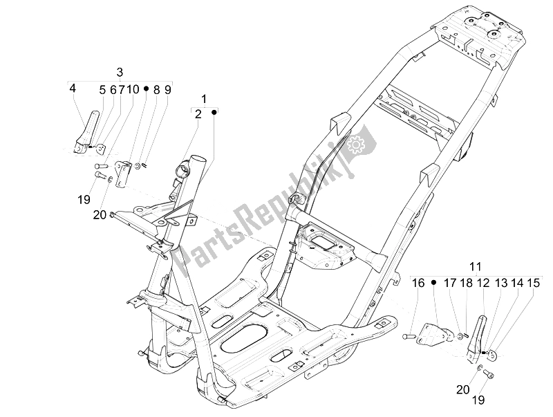 All parts for the Frame/bodywork of the Piaggio NRG Power DT 50 2007