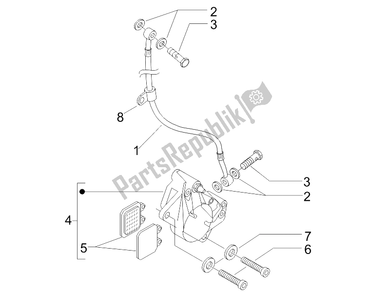 Toutes les pièces pour le Tuyaux De Freins - étriers du Piaggio Liberty 50 4T MOC 2009