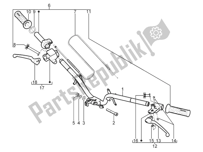 Toutes les pièces pour le Guidon - Master Cil. Du Piaggio Typhoon 50 2T E2 2011