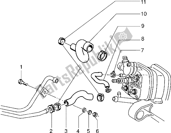 Toutes les pièces pour le Installation De Refroidissement (2) du Piaggio NRG 50 1995