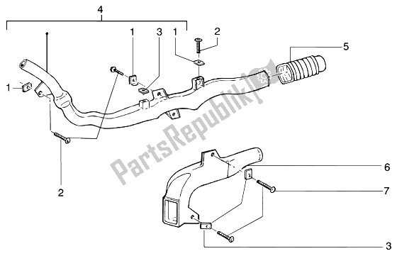 All parts for the Belt Cooling Tube-intake Tube of the Piaggio NRG Purejet 50 2003