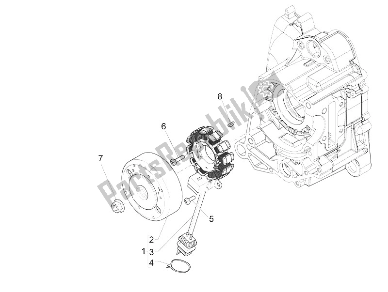 All parts for the Flywheel Magneto of the Piaggio NRG Power DD H2O CH 50 2011