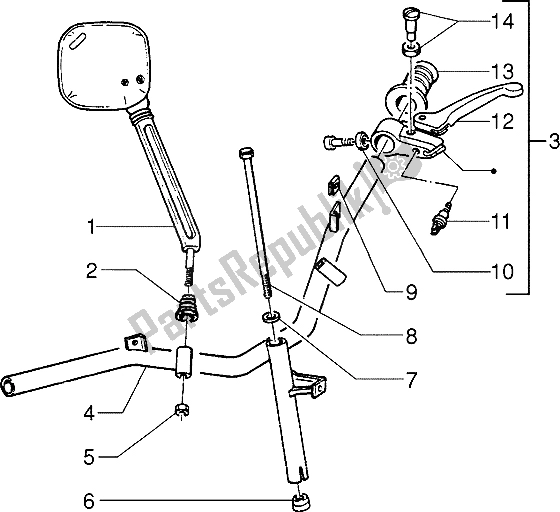 Toutes les pièces pour le Pièces Détachées Guidon (2) du Piaggio ZIP 50 1995