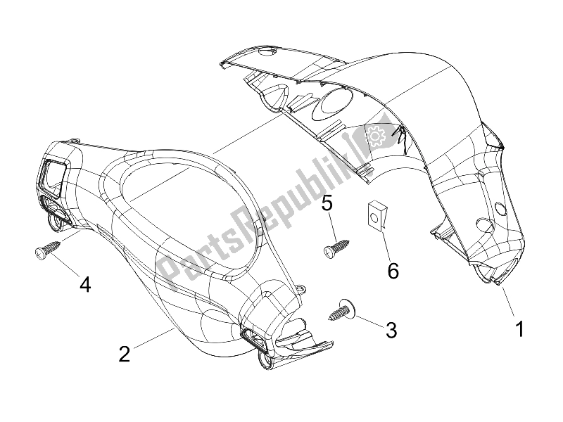 Toutes les pièces pour le Couvertures De Guidon du Piaggio ZIP 50 2006