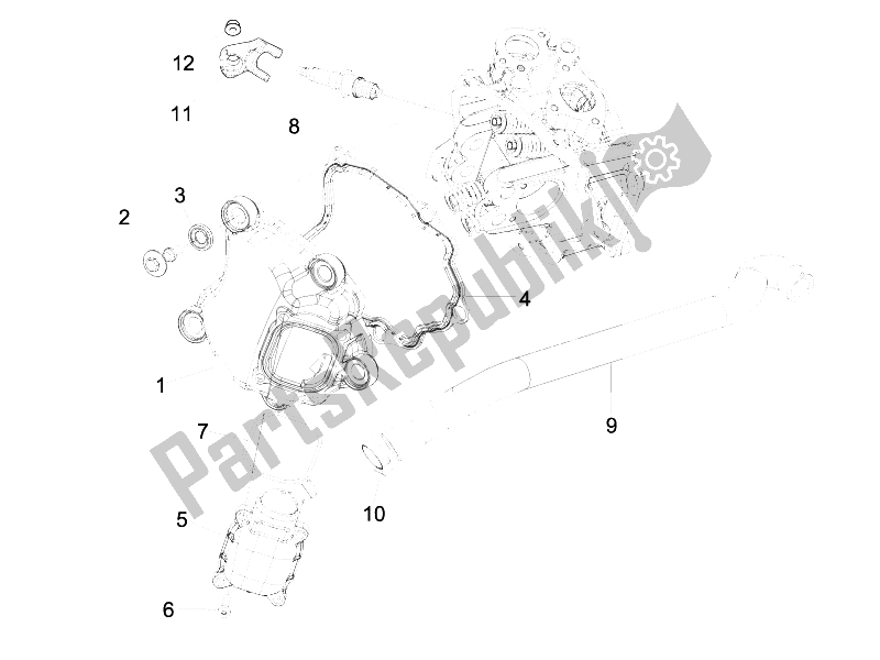 Tutte le parti per il Coperchio Della Testata del Piaggio MP3 125 Ibrido 2009