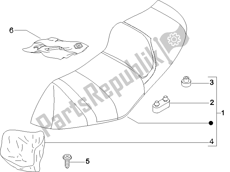 All parts for the Saddle/seats of the Piaggio X8 125 Potenziato UK 2005