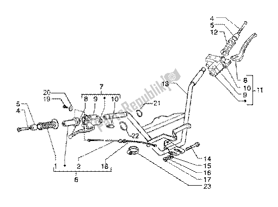 All parts for the Handlebar-brake Pump of the Piaggio X9 125 SL 2006