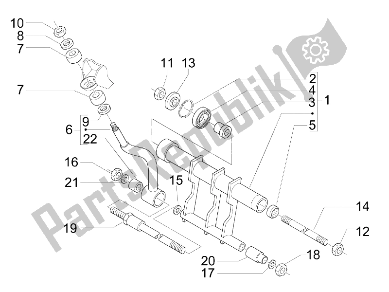 Toutes les pièces pour le Bras Oscillant du Piaggio BV 500 Tourer USA 2008