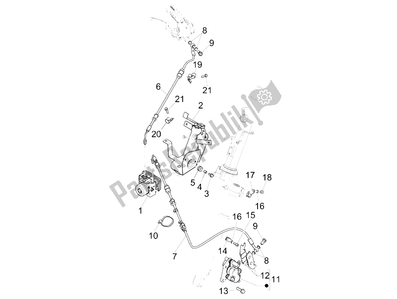 Wszystkie części do Przewody Hamulcowe - Zaciski (abs) Piaggio Liberty 125 Iget 4T 3V IE ABS 2015