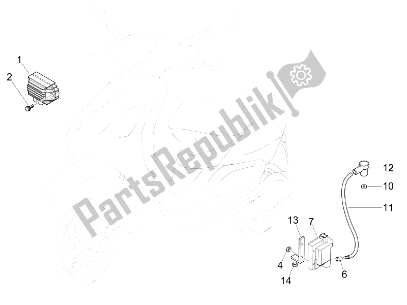 Toutes les pièces pour le Régulateurs De Tension - Unités De Commande électronique (ecu) - H. T. Bobine du Piaggio ZIP 50 2006