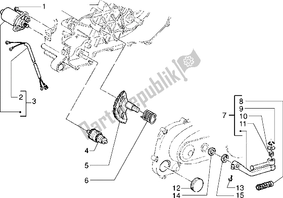 Tutte le parti per il Avviamento Della Leva Di Avviamento Del Motore del Piaggio Sfera RST 80 1994