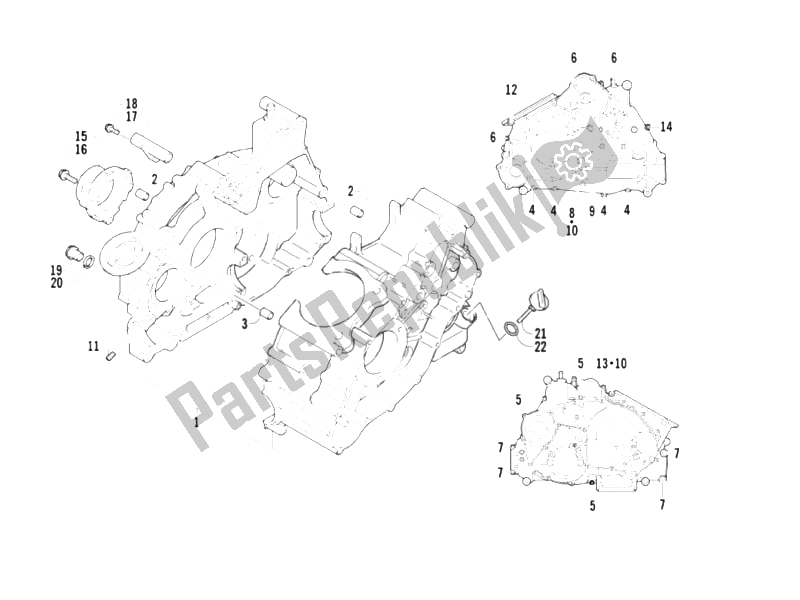 Todas las partes para Caja Del Cigüeñal de Piaggio Trackmaster 500 2006