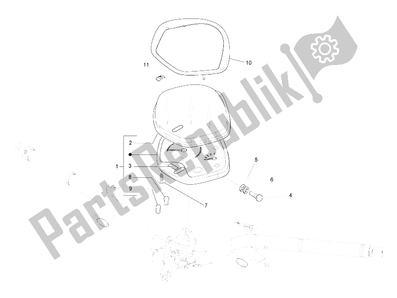 All parts for the Meter Combination-dashbord of the Piaggio Liberty 200 4T E3 2006