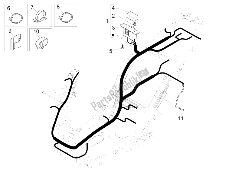 Toutes les pièces pour le Faisceau De Câbles Principal du Piaggio NRG Power DD 50 2007