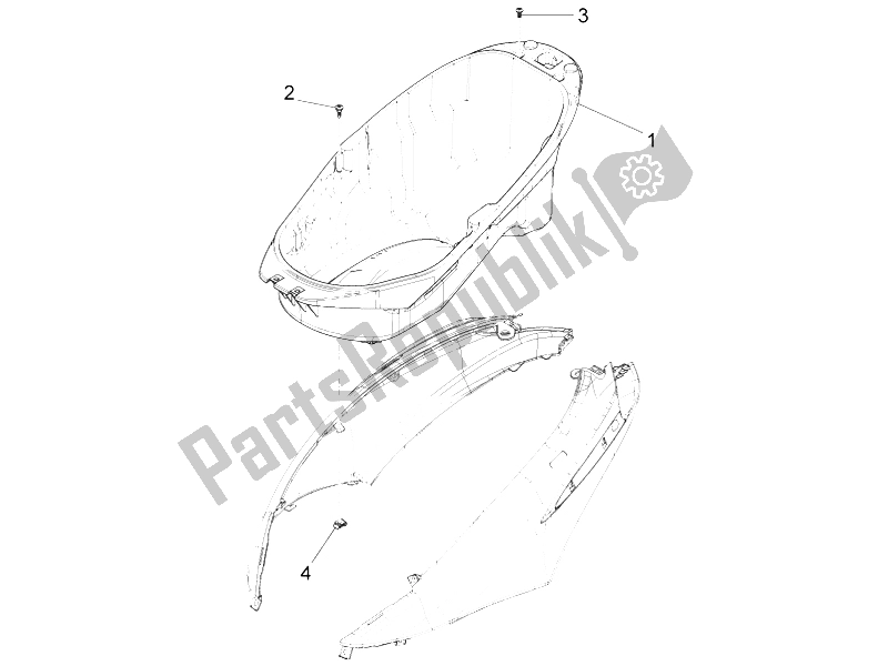 Toutes les pièces pour le Logement De Casque - Sous La Selle du Piaggio FLY 125 4T 3V IE E3 LEM 2012