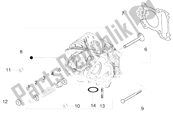 All parts for the Cylinder Head-valves of the Piaggio FLY 150 4T 2004