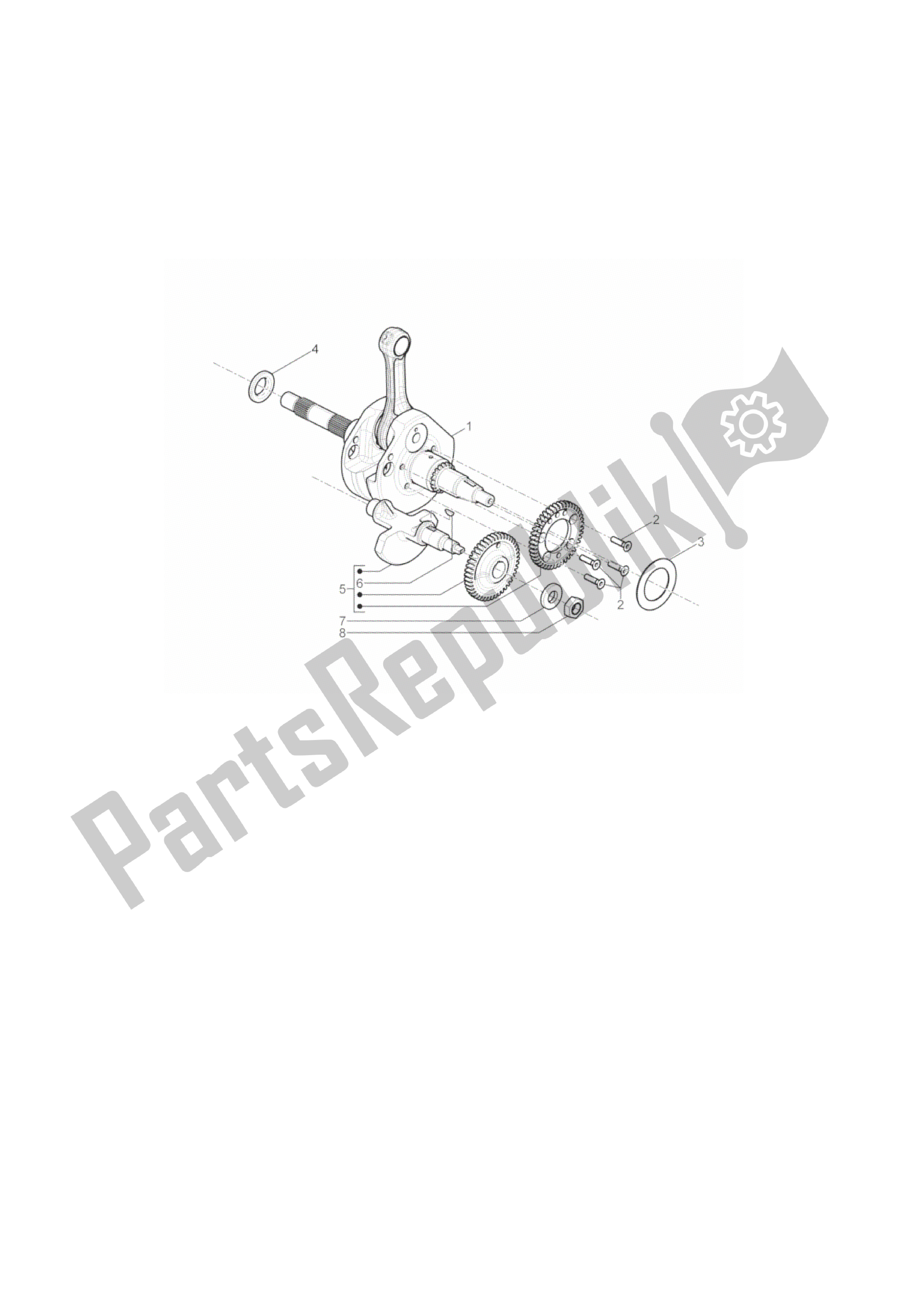 All parts for the Crankshaft of the Piaggio X 10 500 2012