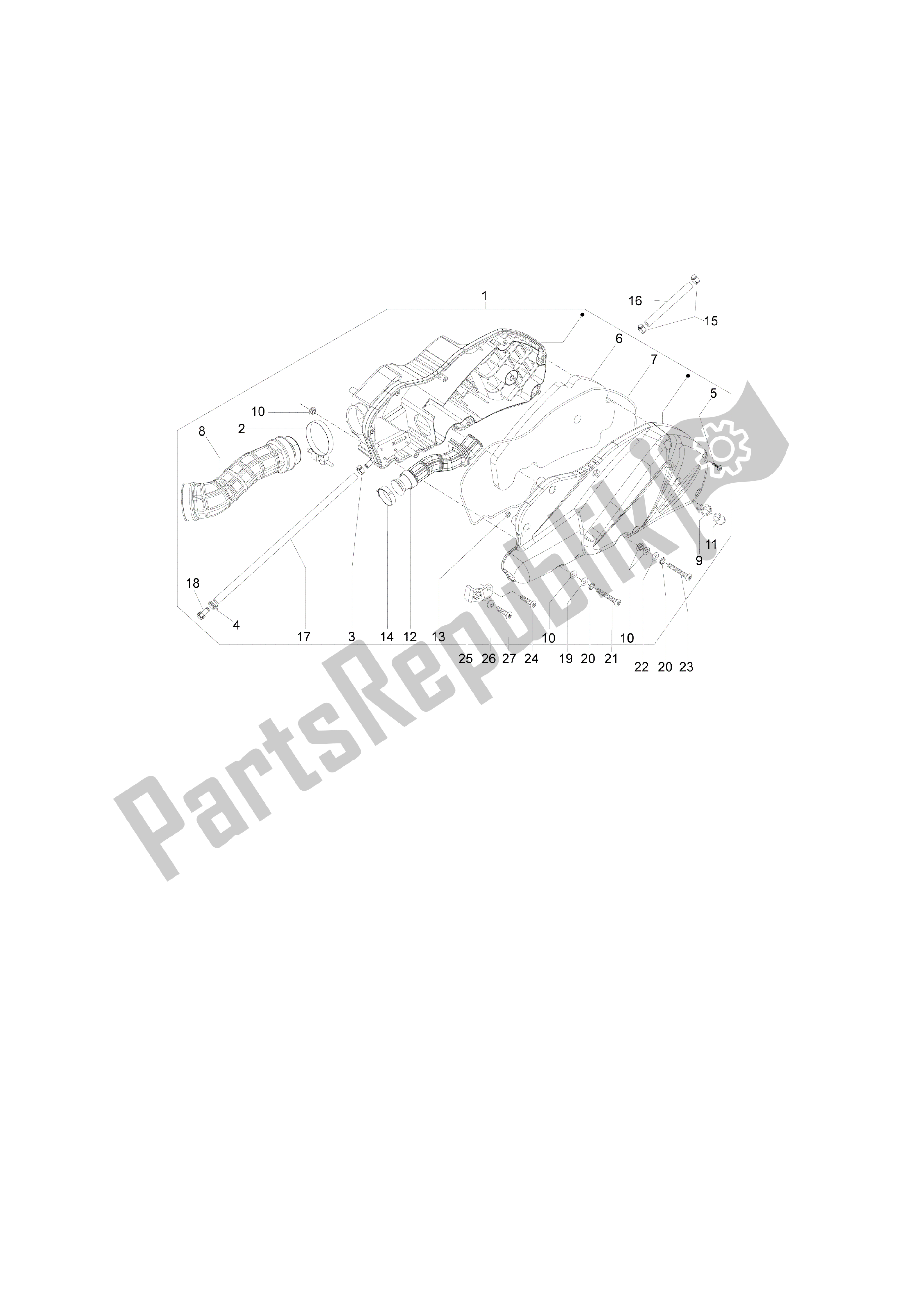 Toutes les pièces pour le Purificateur D'air du Piaggio X 10 500 2012