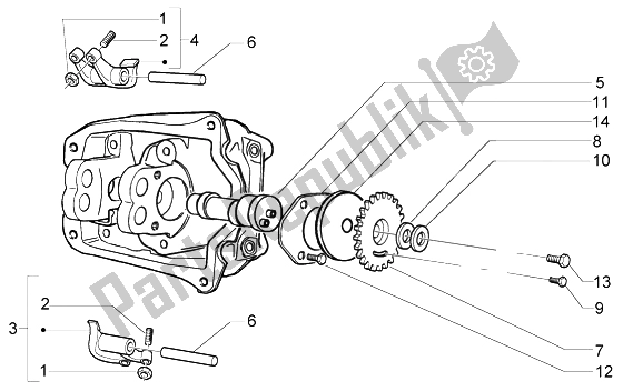 All parts for the Rocker Levers Support of the Piaggio X9 125 Evolution 2006