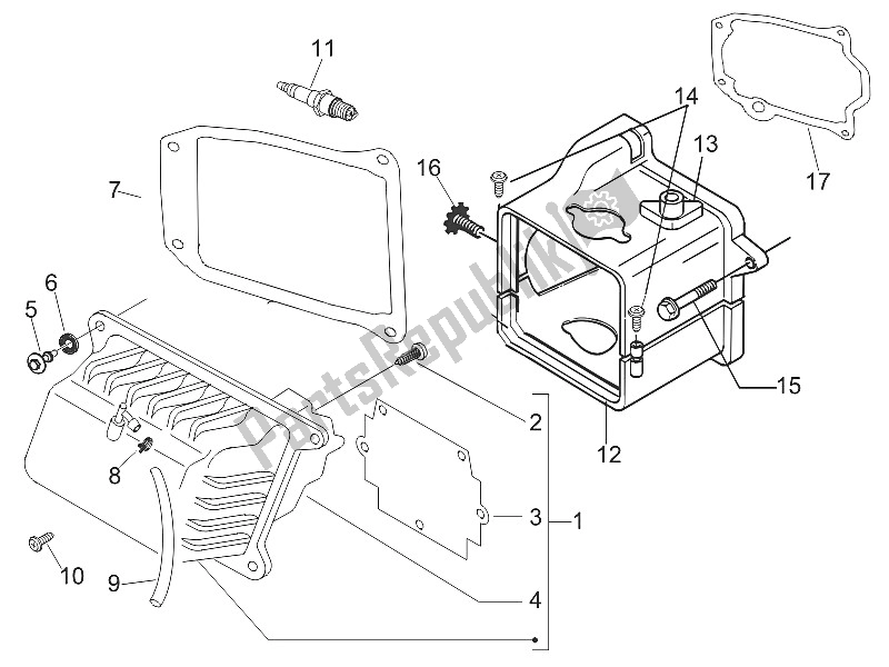 Tutte le parti per il Coperchio Della Testata del Piaggio FLY 50 4T 2V 25 30 KMH 2016