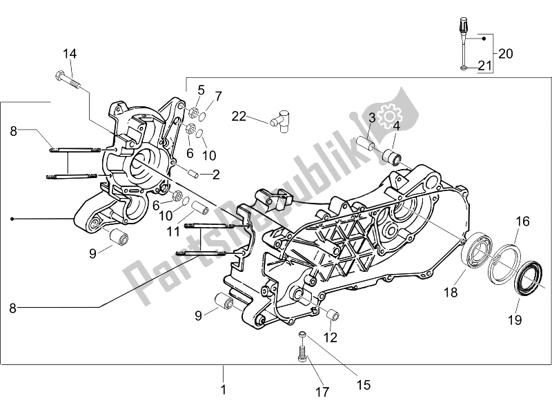 Todas as partes de Bloco Do Motor do Piaggio NRG Power Pure JET 50 2007