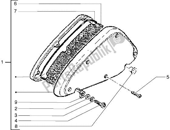 Todas las partes para Filtro De Aire de Piaggio Free 100 2004