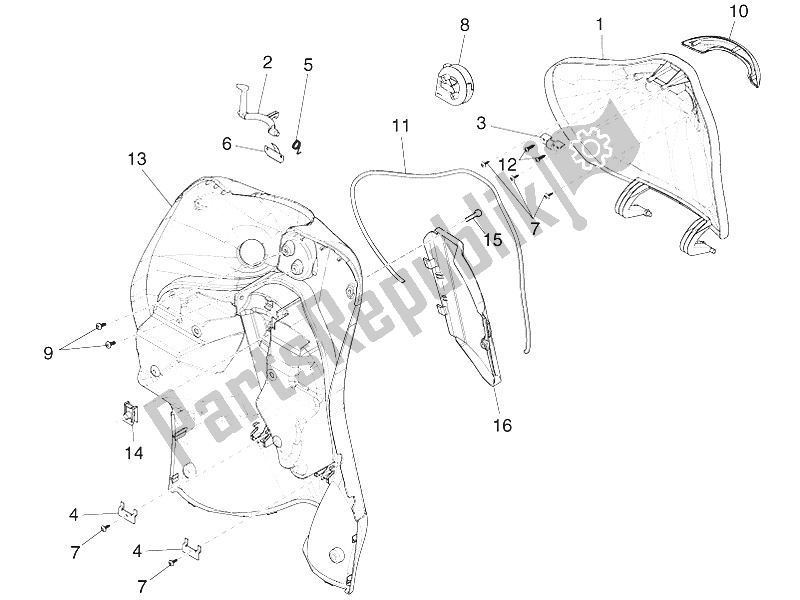 Toutes les pièces pour le Boîte à Gants Avant - Panneau De Protection Des Genoux du Piaggio Liberty Elettrico PPT AT SP 50 2011