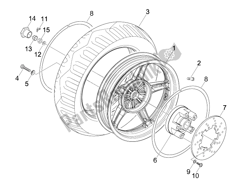 Toutes les pièces pour le Roue Arrière du Piaggio NRG Power DD Serie Speciale 50 2007