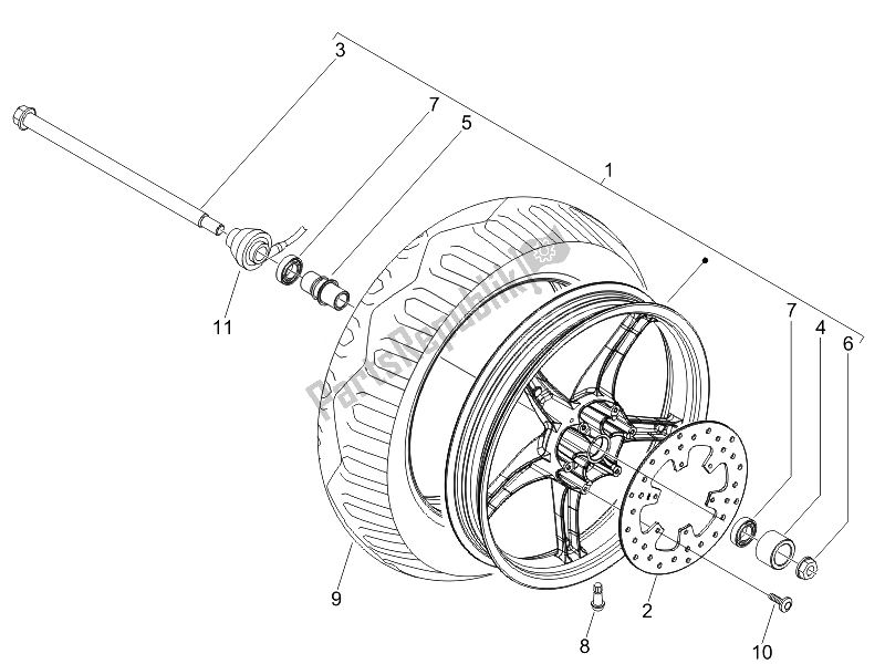 Toutes les pièces pour le Roue Avant du Piaggio Liberty 50 4T Sport 2007