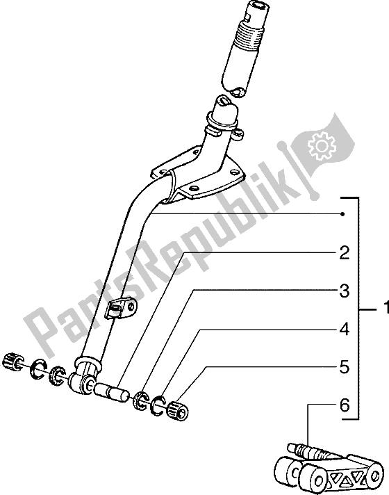 All parts for the Steering Column of the Piaggio Hexagon 125 1996