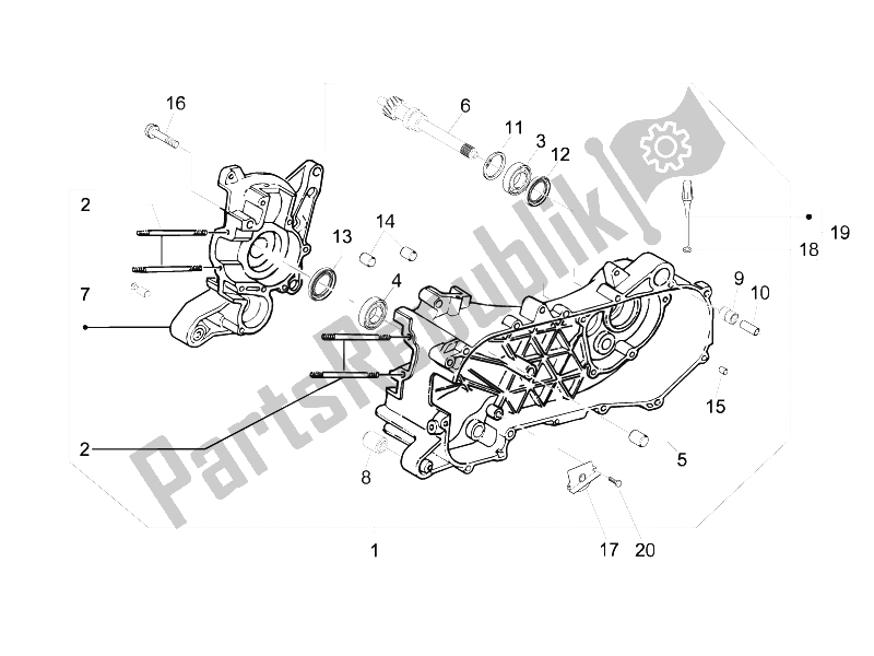 Toutes les pièces pour le Carter du Piaggio FLY 50 4T 2006