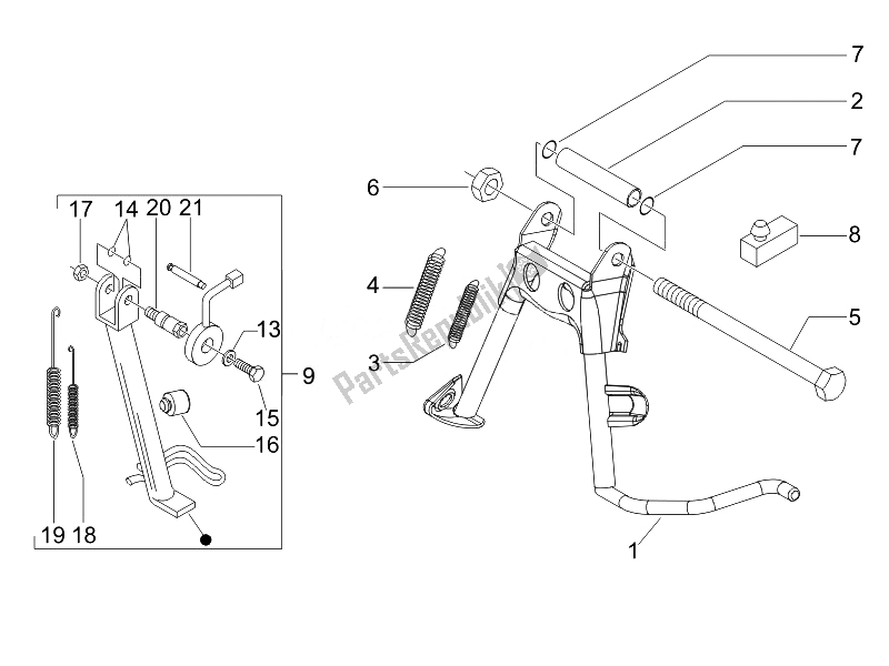 Toutes les pièces pour le Des Stands du Piaggio Liberty 50 4T PTT D 2014