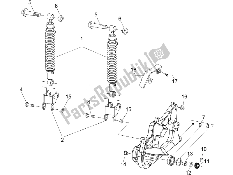 Toutes les pièces pour le Suspension Arrière - Amortisseur / S du Piaggio X EVO 400 Euro 3 2007