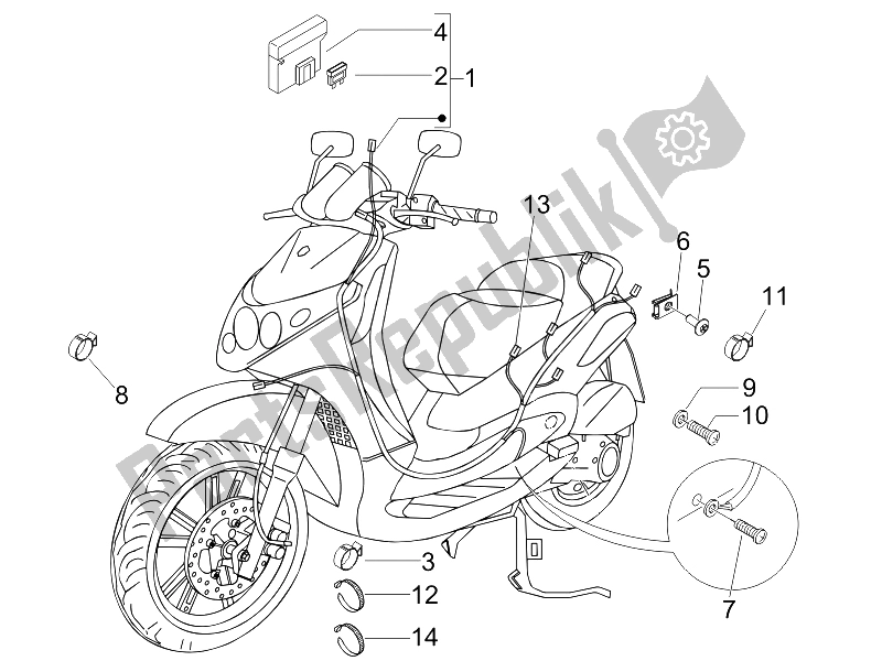 Todas las partes para Mazo De Cables Principal de Piaggio BV 250 USA 2006