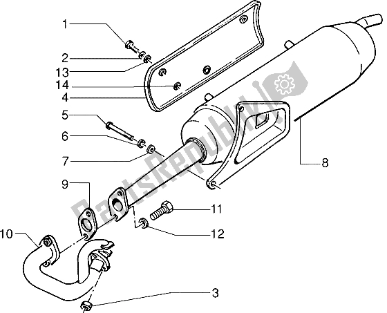 All parts for the Silencer of the Piaggio ZIP Fast Rider RST 50 1996