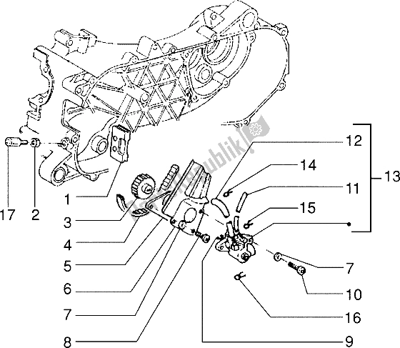 All parts for the Oil Pump of the Piaggio ZIP SP 50 1996