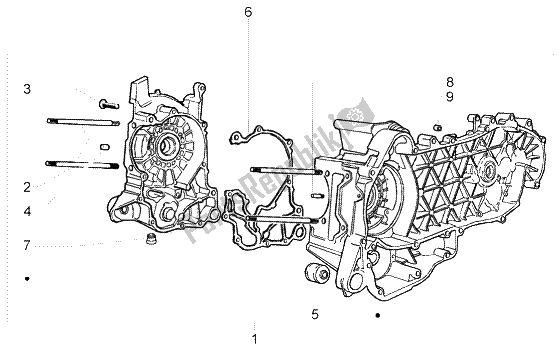 Toutes les pièces pour le Carter du Piaggio X9 250 Evolution 2000