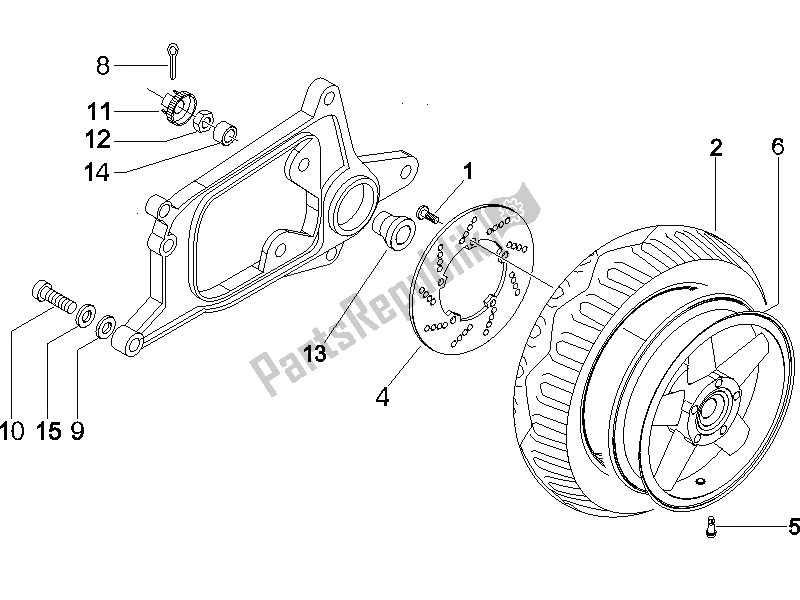 Toutes les pièces pour le Roue Arrière du Piaggio X8 200 2007