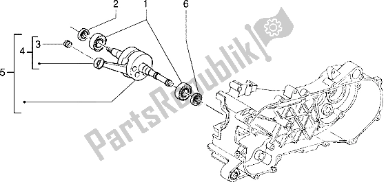 All parts for the Crankshaft of the Piaggio ZIP SP 50 1996