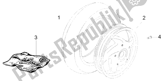 Toutes les pièces pour le Roue Arrière du Piaggio FLY 50 4T 2004