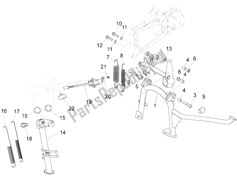 Tutte le parti per il Stand / S del Piaggio X 10 500 4T 4V I E E3 2012