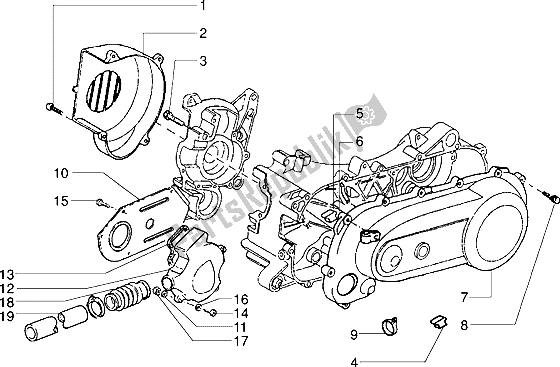 Toutes les pièces pour le Couvercle D'embrayage-couvercle De Scrool du Piaggio Free FL 50 1995