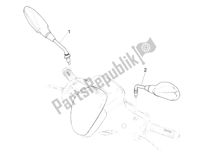 Toutes les pièces pour le Miroir (s) De Conduite du Piaggio Medley 150 4T IE ABS EU 2016