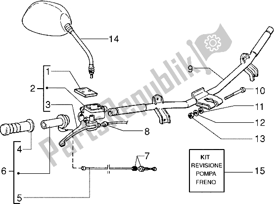 Toutes les pièces pour le étrier De Frein-cylindre De Frein Avant du Piaggio Skipperr 150 1996