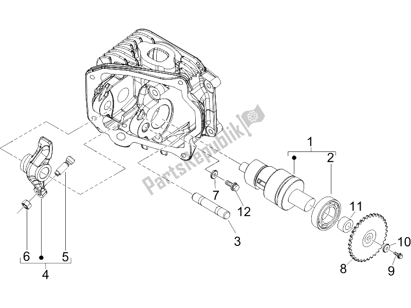 Toutes les pièces pour le Leviers à Bascule Support Unité du Piaggio ZIP 100 4T 2006