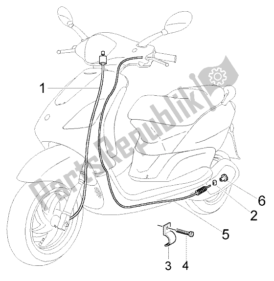 Toutes les pièces pour le Transmissions Du Compteur Kilométrique-frein Arrière du Piaggio FLY 150 4T 2009